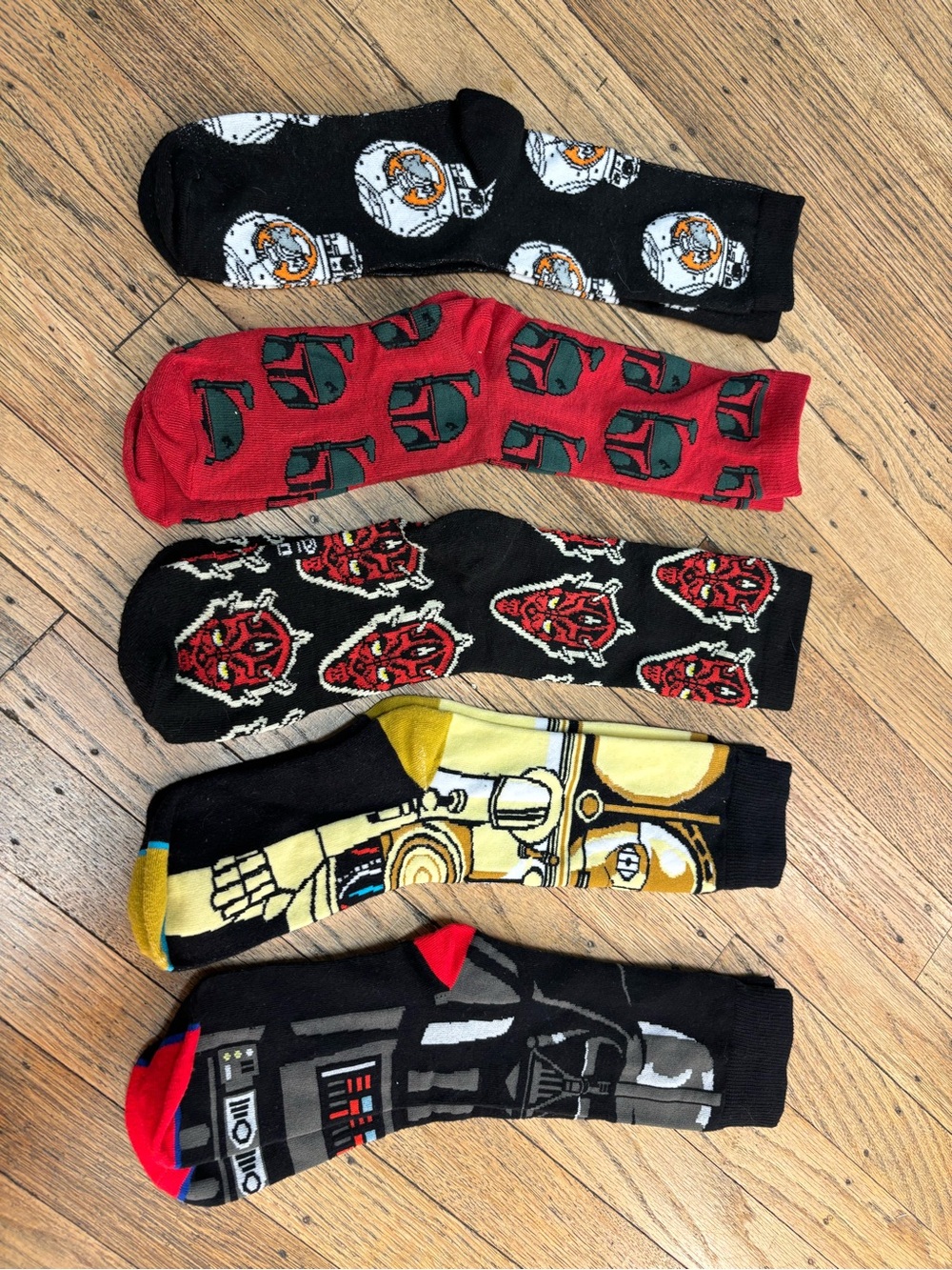 Star Wars Men's Character Crew Socks - Black, Red, Yellow